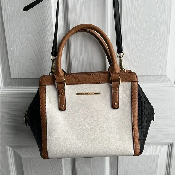 Anne Klein Black and White Satchel with Elegant Design - Picture 4 of 15